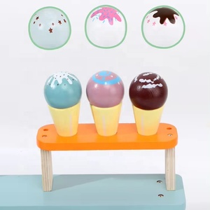 Juego de cocina de simulación, bandeja de helado Montessori, juego de simulación, juguete de madera, cono de helado, <span class=keywords><strong>juguetes</strong></span> de comida <span class=keywords><strong>para</strong></span> niños, educativo preescolar - Product Image 3
