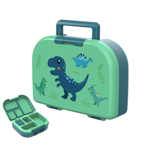 Boîte à lunch pour enfants en plastique sans Bpa personnalisée une serrure logo pp récipient de stockage de préparation de repas avec poignée - Product Image 1