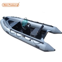 Nouveau Bateau Semi-Rigide Gonflable 4,2 m 2026 avec Coque en V, Console Centrale en Aluminium et Matériau Hypalon, Logo Personnalisé Imprimé pour la Navigation à Rames