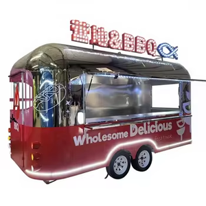 Carrito de Helados de Café Blanco Popular, Camión Móvil de Comida Rápida, Remolque de Catering Móvil para Hamburguesas y Pizza con Luces Incluidas - Product Image 1