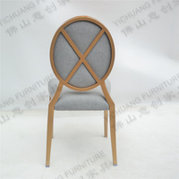 Chaises de salle à manger en métal gris pour hôtels et événements, vente en gros