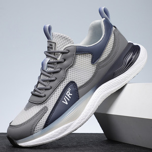 Chaussures de course d'été en maille pour hommes Virii, bout rond, à lacets, respirantes, baskets sportives décontractées, semelle extérieure en caoutchouc, logo sérigraphié - Product Image 1