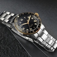 Montres automatiques OEM personnalisées GMT NH34, étanches à 200 m, lunette en céramique luminescente BGW-9, acier inoxydable 316L, montre mécanique pour homme