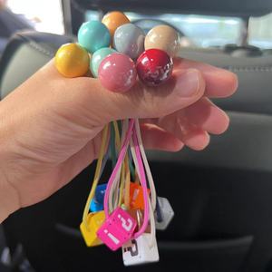 Mylulu Miễn Phí Mẫu Acrylic Đàn Hồi Tóc Sợi Dây Thừng Ban Nhạc Huỳnh Quang Kẹo Màu Hình Học Bóng Tóc Vòng Tròn Cho Trẻ Em - Product Image 6