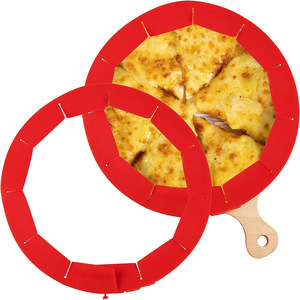 Les bords de circonférence de pizza de qualité alimentaire empêchent les outils de cuisson brûlants Cercles de pizza à <span class=keywords><strong>tarte</strong></span> en silicone réglables - Product Image 3
