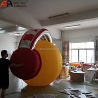 AnHang Casque audio gonflable géant personnalisé en forme de visage souriant, accessoire publicitaire pour événements musicaux, clubs et centres commerciaux