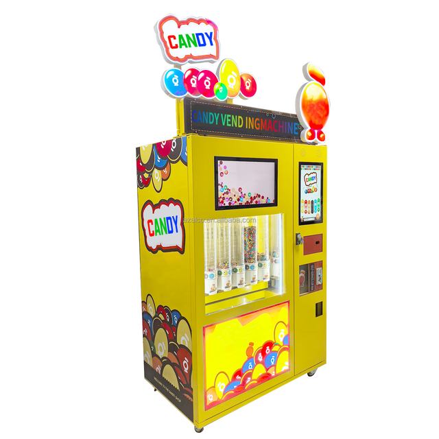 Intelligent Automatically Candy Vending Machine with Coin Bill Bankcard Payment System Auto Deliver No Need to Pick up the Cups