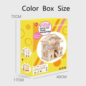 Maison de poupée en bois en gros de haute qualité, vente chaude, jouet d'imitation, villa en bois pour enfants avec meubles de chambre de poupée, maison de poupée - Product Image 5