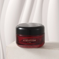 Juego de Envases Cosméticos de Vidrio Recargables con Logotipo Personalizado, Elegantes Botellas y Frascos Rojos con Tapa de Cúpula Negra para Suero, Aceite Esencial y Crema Hidratante