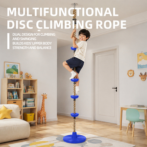 Échelle à cordes pour enfants en promotion – Échelle d'escalade sécurisée pour aire <span class=keywords><strong>de</strong></span> jeux intérieure et cabane dans les arbres - Product Image 1