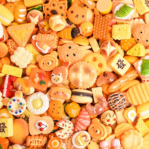 10 piezas de accesorios de resina DIY con diseño de pasteles y comida, para manualidades, material para fundas de teléfono con pegamento crema, accesorios DIY - Product Image 4