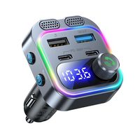 Transmisor FM Portátil para Auto BT5.3, Cargador Rápido USB Dual PD30W, Adaptadores para Teléfono, Formato de Audio MP3, Transmisor Tipo C, Cargador USB para Auto