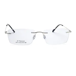 2023 conception personnalisée Rectangle pur titane montures de lunettes sans monture de lunettes montures de lunettes sans monture pour lunettes