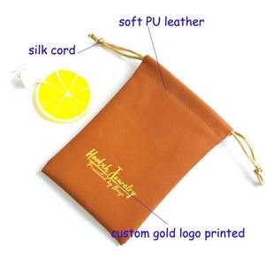 Bolsas Personalizadas con Cordón de Cierre, Bolsa de Joyería de Cuero PU, Bolsas con Logotipo Impreso - Product Image 3