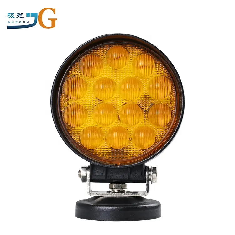42w Round Led Work Light 4 Inch Flood Projector Pod Light Portable Tractor Heavy Duty Working Light Offroad Driving Fog Lamp