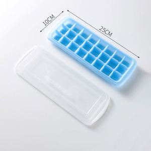 Bandeja de hielo de silicona de grado alimenticio, molde creativo para hacer hielo con tapa, congelación rápida, fácil desmolde, caja de cubitos de hielo para refrigerador - Product Image 6