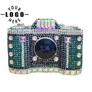 حقيبة يد مسائية براقة لطيفة من أحجار الراين وحقيبة يد براقة لحفلات التخرج وحقيبة يد عصرية من الكريستال على شكل كاميرا محفظة يد للنساء - Product Image 1