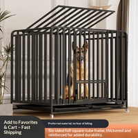 Cage pour chien de style villa respirante en tube carré pour chiens de grande, moyenne et petite taille - Maison universelle pour animaux de compagnie d'intérieur