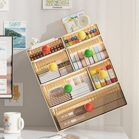 Commode à tiroirs multiples en plastique Boîte de rangement pour papeterie de bureau pour étudiants Ensemble organisateur empilable