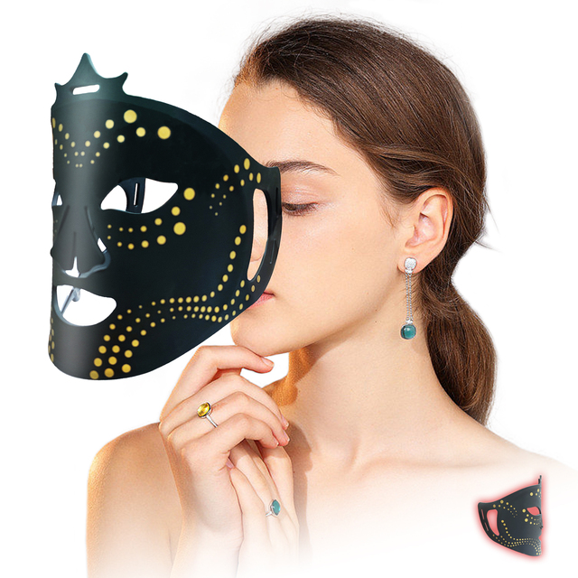 APTREDLIGHT 300 Led Mask Face Light Therapy 4 Color LED Light Photon Near Infrared Led Mask Face Silicon Led Beauty Mask