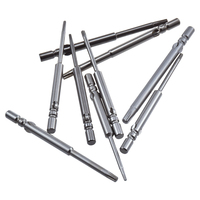 Mata obeng Torx magnetik panjang 60mm, gagang batang bulat 4mm baja S2, mata obeng listrik, pengencang/longgar