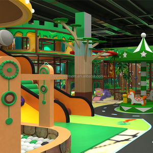 Conception GRATUITE - Aire de jeux intérieure commerciale sur le thème de la jungle pour enfants, équipement de parc d'aventure pour enfants avec grand toboggan et espace de jeu - Product Image 1