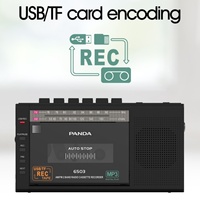 Lecteur de cassette radio multifonctionnel élégant et classique PANDA, AM/FM, USB, MP3, microphone intégré, enregistreur de cassette, 3,5 mm