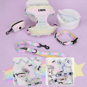 Conjunto de arnés de moda colorido vaquero Festival suave transpirable ajustable accesorio para mascotas Collar correa para fiestas caminar al aire libre - Product Image 3