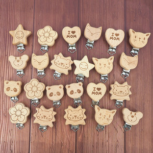 All'ingrosso eco-friendly per la dentizione del ciuccio per bambini porta accessori fai da te Clip ciuccio in legno di faggio personalizzata - Product Image 4