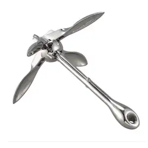 Verified Gold Supplier AISI316 Stainless Boat Steel Grapnel Mirror Polished Folding Anchor