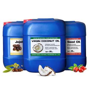 ボディオイル有機ココナッツオイルエクストラバージン生臭天然保湿剤肌髪調理用 - Product Image 1