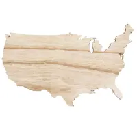 Unvollendete USA Holz karte Laser Cutout Slice Shape Produkt für DIY Arts & Craft