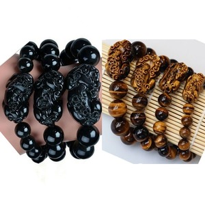 <span class=keywords><strong>Bracelet</strong></span> <span class=keywords><strong>Pixiu</strong></span> en pierre naturelle pour homme, 10 mm, 12 mm, 14 mm, 16 mm, œil de tigre, <span class=keywords><strong>obsidienne</strong></span> noire, perles Fengshui, <span class=keywords><strong>bracelet</strong></span> porte-bonheur <span class=keywords><strong>Pixiu</strong></span> pour homme - Product Image 4