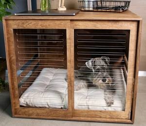 Hot Sale Luxus Massivholz Hunde möbel Acryl Tür Hundehütte Luxus Haustier Holzbett Indoor Holz Katze Hundehütte zu verkaufen - Product Image 2