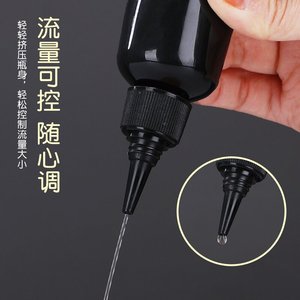 Flacon compte-gouttes en plastique noir anti-lumière pour gel à ongles, 100 ml, distributeur à pression avec embout pointu pour encre de peinture et emballage général - Product Image 1