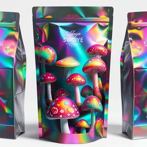 Mini pochette debout zip-lock personnalisée 3.5 packs variés de sacs en mylar découpé à la teinture en feuille d'aluminium laminé pour l'emballage des aliments pour animaux de compagnie - Product Image 4