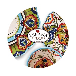 Hand-painted Floral Pattern <b>Large</b> Bohemian <b>Dinner</b> <b>Plate</b> Dessert Dish Charger <b>Plate</b> - Product Image 6