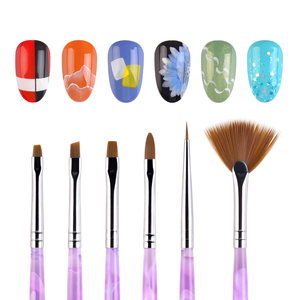 Nail Brush For Manicure Gel Pen Gradient Liner Painting 6pcs/<b>set</b> Acrylic Nail Builder Painting Drawing Carving Pen Gel Brush <b>Set</b> - Product Image 5
