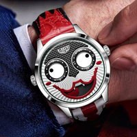 LIGE Unique Design Creative Wristwatch Hip-hop Style Clown Watches for Men Personality Quartz Waterproof Sports Joker Watch