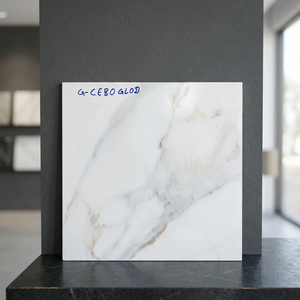 Carreaux de sol en céramique pleine masse effet marbre glacé numérique 400x400mm pour intérieur - Product Image 4