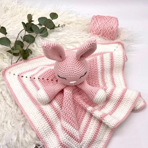 Manta <span class=keywords><strong>DE</strong></span> SEGURIDAD Lovey <span class=keywords><strong>de</strong></span> conejito <span class=keywords><strong>de</strong></span> ganchillo <span class=keywords><strong>de</strong></span> alta calidad, edredón <span class=keywords><strong>de</strong></span> conejo tejido a mano <span class=keywords><strong>para</strong></span> recién nacido, regalo <span class=keywords><strong>de</strong></span> Animal <span class=keywords><strong>para</strong></span> bebés y niños - Product Image 5