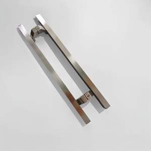 Barra cuadrada de pie de <span class=keywords><strong>herradura</strong></span> de montaje lateral, puerta corredera de vidrio templado de acero inoxidable, manija de puerta de vidrio de hotel moderna de gama alta - Product Image 2