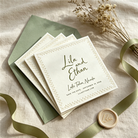 Ensemble de cartes d'invitation de mariage personnalisées avec texture gaufrée et dorure à chaud, avec enveloppe assortie, papeterie de mariage de luxe, carte RSVP