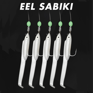 5 pz/lotto 1 # esche morbide <span class=keywords><strong>per</strong></span> esche <span class=keywords><strong>per</strong></span> anguilla Sabiki con pesci piccoli bianchi con filettini di gamberetti <span class=keywords><strong>per</strong></span> attrezzatura da pesca in acqua salata - Product Image 6