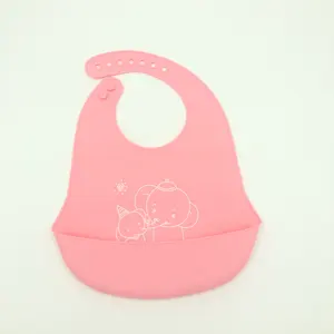 Baby Waterproof Bib Super Soft Silicone Food Bib For Children Anti Dirty Baby Print Pattern Animal Solid Color