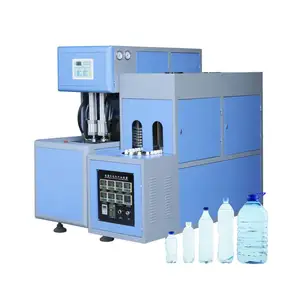 Mineral Water Bottle 2 Cavity Semi Automatic Blowing Machine Small Scale 500ml Plastic Bottle Making Machine