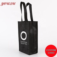 Sacs fourre-tout réutilisables écologiques en non-tissé, taille moyenne, promotionnels, pour thé, café, vin, voyage, rangement, motif lettre, imprimé soie