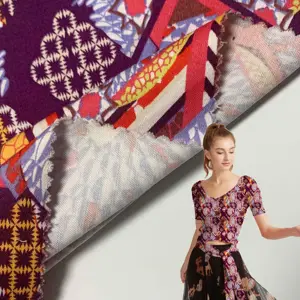 Kualitas tinggi grosir pabrik tenun Digital cetak bunga kain poplin 97% katun 3% SP untuk pakaian wanita