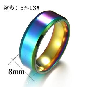 8MM Stainless Steel <strong>Titanium</strong> Steel <strong>Ring</strong> Electroplating Alloy <strong>Men</strong> and Women Glossy <strong>Ring</strong> Can Be Printed LOGO Metal <strong>Ring</strong> - Product Image 5
