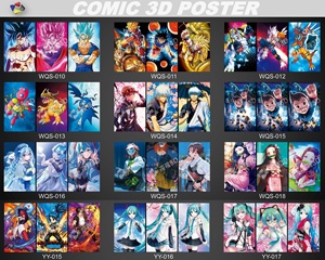 カスタム3Dレンチキュラーレンズシートプラスチック<span class=keywords><strong>PET</strong></span>オフセット印刷アニメポスター（フリップ効果付き、オリジナル写真用）40LPI 50LPI <span class=keywords><strong>75LPI</strong></span> - Product Image 3